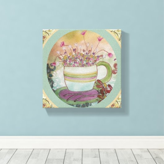 Toile Cup of Flowers-2 Canvas (Insitu (Plancher de Bois))