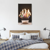 Toile Cupcake avec bougies d'anniversaire (Insitu(Chambre))