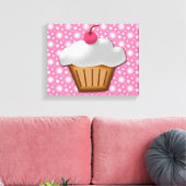 Toile Cupcake coupé avec cerise rose sur le dessus (Insitu(Salon))
