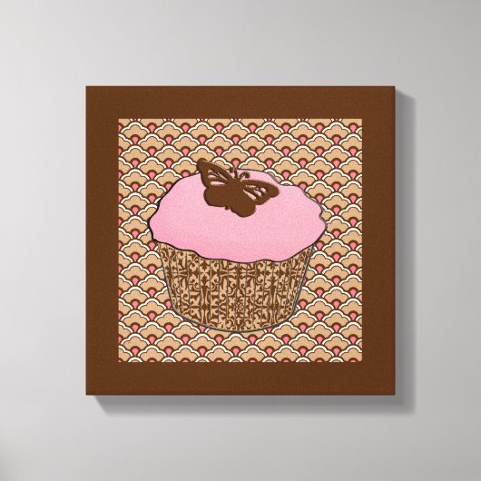 Toile Cupcake rose fraise (Recto)