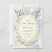 Toile Cupid  bruiloft Lijst Kaart (Voorkant)