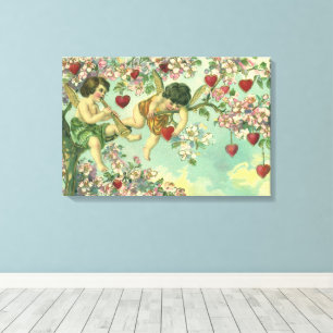 Toile Cupidons de la Saint-Valentin victorienne Arbre cœ