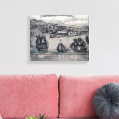 Toile CuraçaoCarte panoramiqueCuraçao, Pays-Bas (Insitu(Salon))