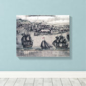 Toile CuraçaoCarte panoramiqueCuraçao, Pays-Bas (Insitu (Plancher de Bois))