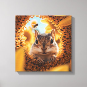 Toile Curieux Chipmunk Jeter Un Coup D'Oeil À Travers To