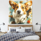 Toile Curieux Corgi Regard d'Automne (Insitu(Chambre))