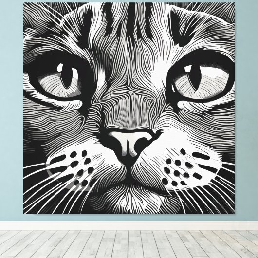 Toile Curieux visage de chat (Insitu (Plancher de Bois))