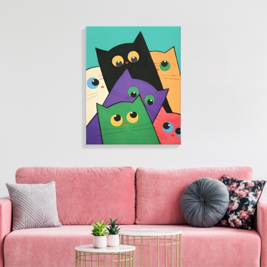 Toile Curious Cats (Insitu(Salon))