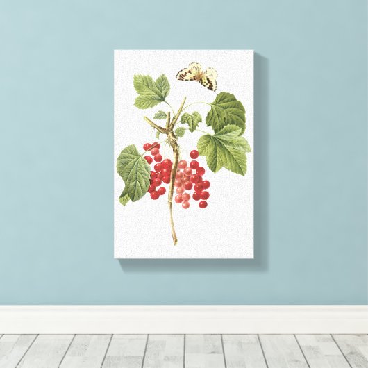 Toile currant rouge (Ribes rubrum) par Redouté (Insitu (Plancher de Bois))