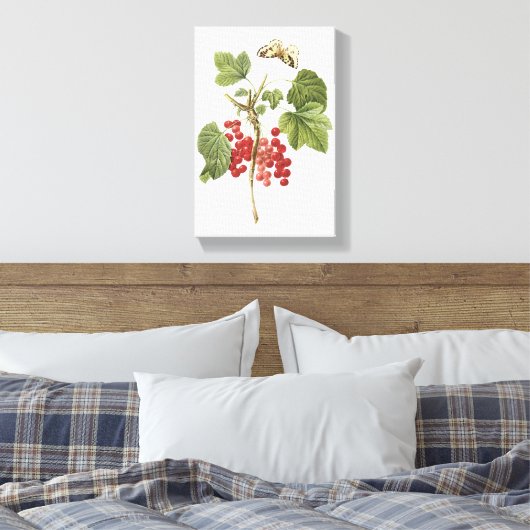 Toile currant rouge (Ribes rubrum) par Redouté (Insitu(Chambre))
