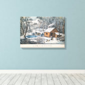 Toile Currier et Ives Imprimer "A Home In The Wilderness (Insitu (Plancher de Bois))