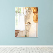 Toile Curtain in the Wind Stretched Canvas Print (Insitu (Plancher de Bois))