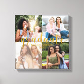 Toile Custom 4 Photo Collage Gold Graduate Graduate (Recto)