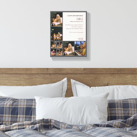 Toile Custom 50th Birthday Photo Collage Canvas Print (Insitu(Chambre))
