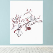 Toile custom hand-drawn calligraphy art (Insitu (Plancher de Bois))