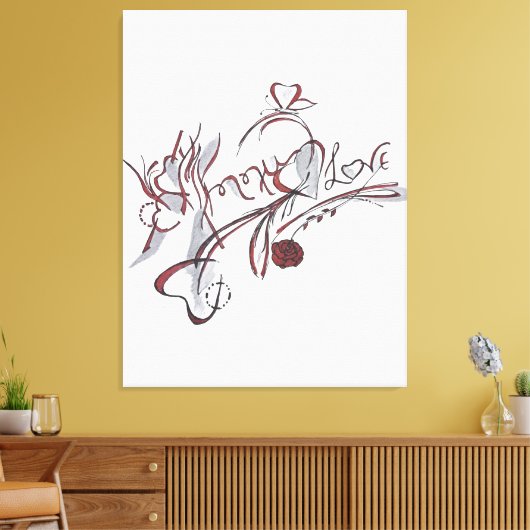 Toile  custom hand-drawn calligraphy art (Insitu(Salon))