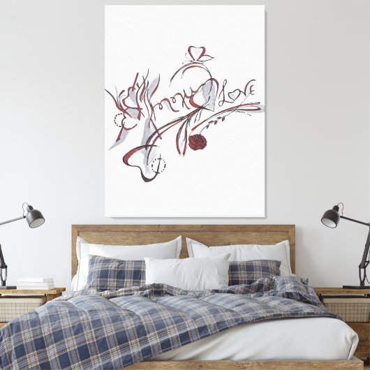Toile custom hand-drawn calligraphy art (Insitu(Chambre))
