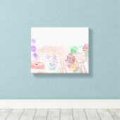 Toile Custom Kids Artwork, deux mignonnes souris, fleurs (Insitu (Plancher de Bois))