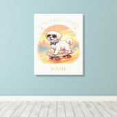 Toile Custom Name Cool Maltese Dog Skateboarder (Insitu (Plancher de Bois))