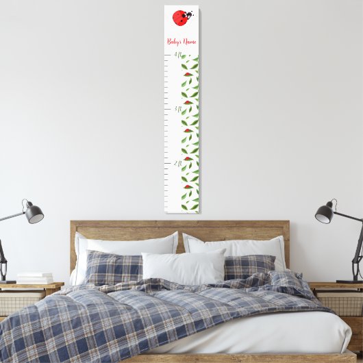 Toile Custom Name Ladybug Growth Chart for Kids (Insitu(Chambre))
