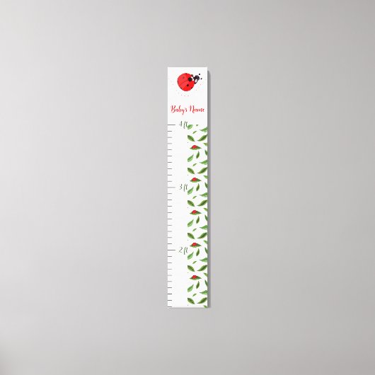 Toile Custom Name Ladybug Growth Chart for Kids (Recto)