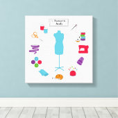 Toile Customiser le Étiquette coudre à droite (Insitu (Plancher de Bois))