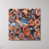 Toile Cut Tree Logs Stacked Together Pattern Photograph (Recto)