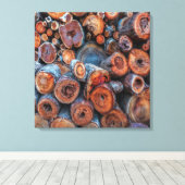 Toile Cut Tree Logs Stacked Together Pattern Photograph (Insitu (Plancher de Bois))