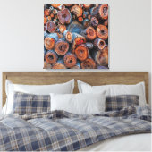 Toile Cut Tree Logs Stacked Together Pattern Photograph (Insitu(Chambre))