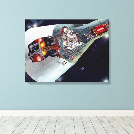 Toile Cutaway Un Appareil Spacecraft Gemini À Deux Perso (Insitu (Plancher de Bois))