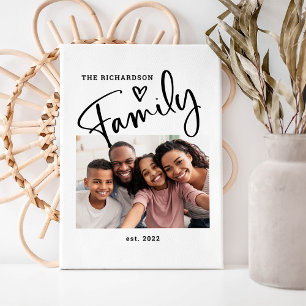 Toile Cute and Modern Family Photo Black and White