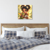 Toile Cute Anime Fairy Girl and Chibi Dragon (Insitu(Chambre))