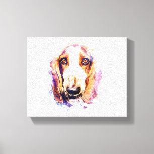 Toile Cute Basset Hound Chien Tête Face Chien Chien
