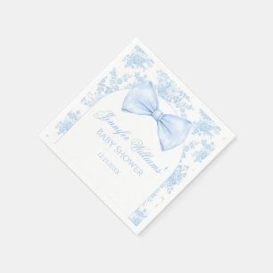 Toile Cute Blauwe Chic Strik Baby Jongens Verjaard Servet