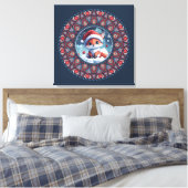 Toile Cute Bleu Noël Kawaii Fox Dot Mandala Canvas (Insitu(Chambre))