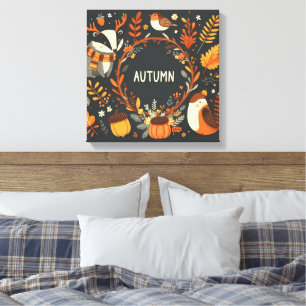 Toile Cute Boho Automne Cerf couronne Décale murale