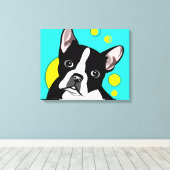 Toile Cute Boston Terrier Canvas Art (Insitu (Plancher de Bois))
