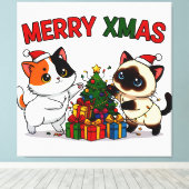 Toile Cute Calico & Siamese Kitten Gift (Insitu (Plancher de Bois))