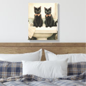 Toile Cute Chats Noirs sur l'évier Parfait pour salle de (Insitu(Chambre))