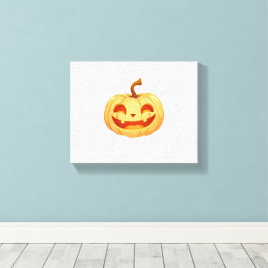 Toile Cute Citrouille Jack-o'-lantern Turtle Mer Hallowe (Insitu (Plancher de Bois))