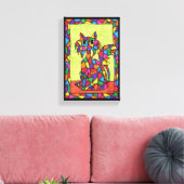 Toile Cute Coloré Arc-en-ciel Vitrail Mosaïque Chat (Insitu(Salon))