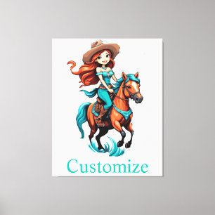 Toile Cute Cowgirl équitation Pony Thunder_Cove