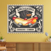 Toile Cute Dachshund Conduite Flaming Hot dog Voiture (Insitu(Salon))
