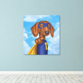 Toile Cute Dachshund Superhero (Insitu (Plancher de Bois))