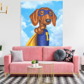 Toile Cute Dachshund Superhero (Insitu(Salon))