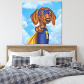 Toile Cute Dachshund Superhero (Insitu(Chambre))