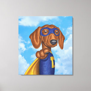 Toile Cute Dachshund Superhero