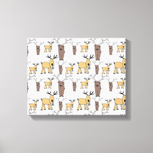 Toile Cute Deer Buck Bull Elk Main Dray Baby Nursery (Recto)