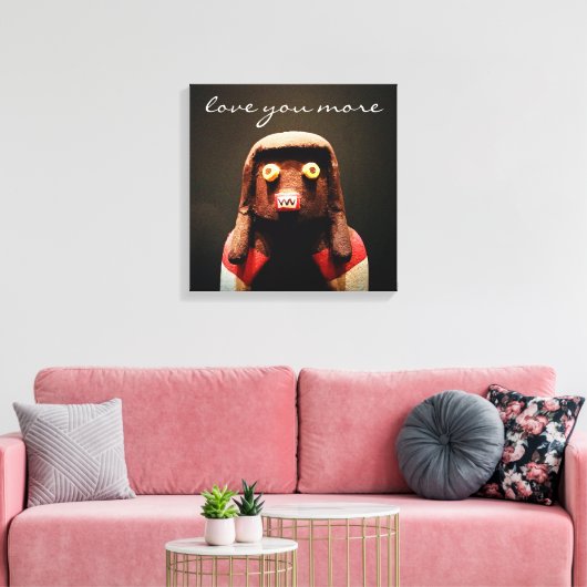 Toile Cute Funny Kachina Poupée Visage Photo Vous Aimer  (Insitu(Salon))