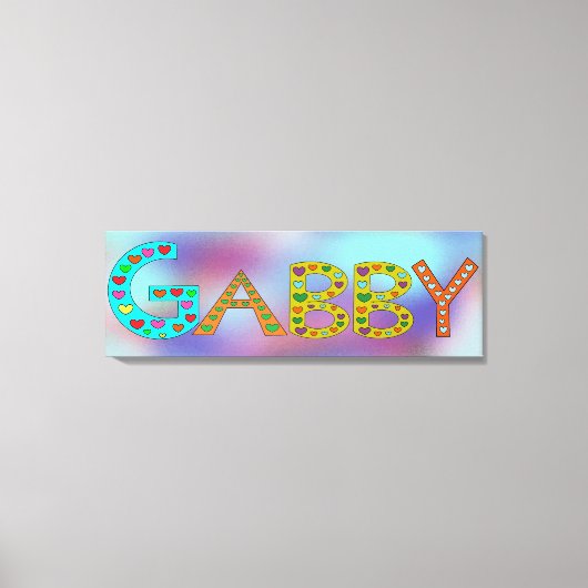 Toile Cute GABBY Letters Nom de la fille Arrière - plan (Recto)